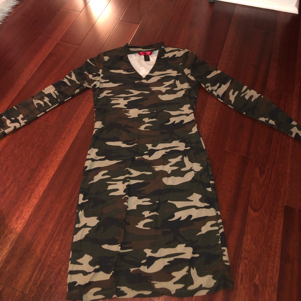 Camouflage mini dress